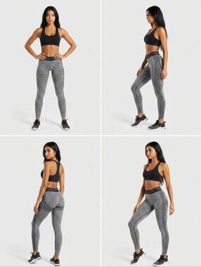 Gymshark Flex Low Rise Black Marl/Charcoal Leggings